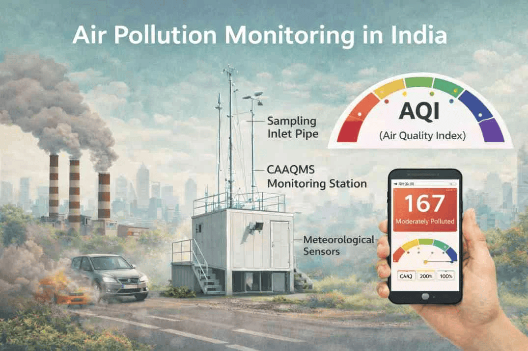 CAAQMS Continuous Ambient Air Quality Monitoring Station CPCB SPCB compliant India industrial site