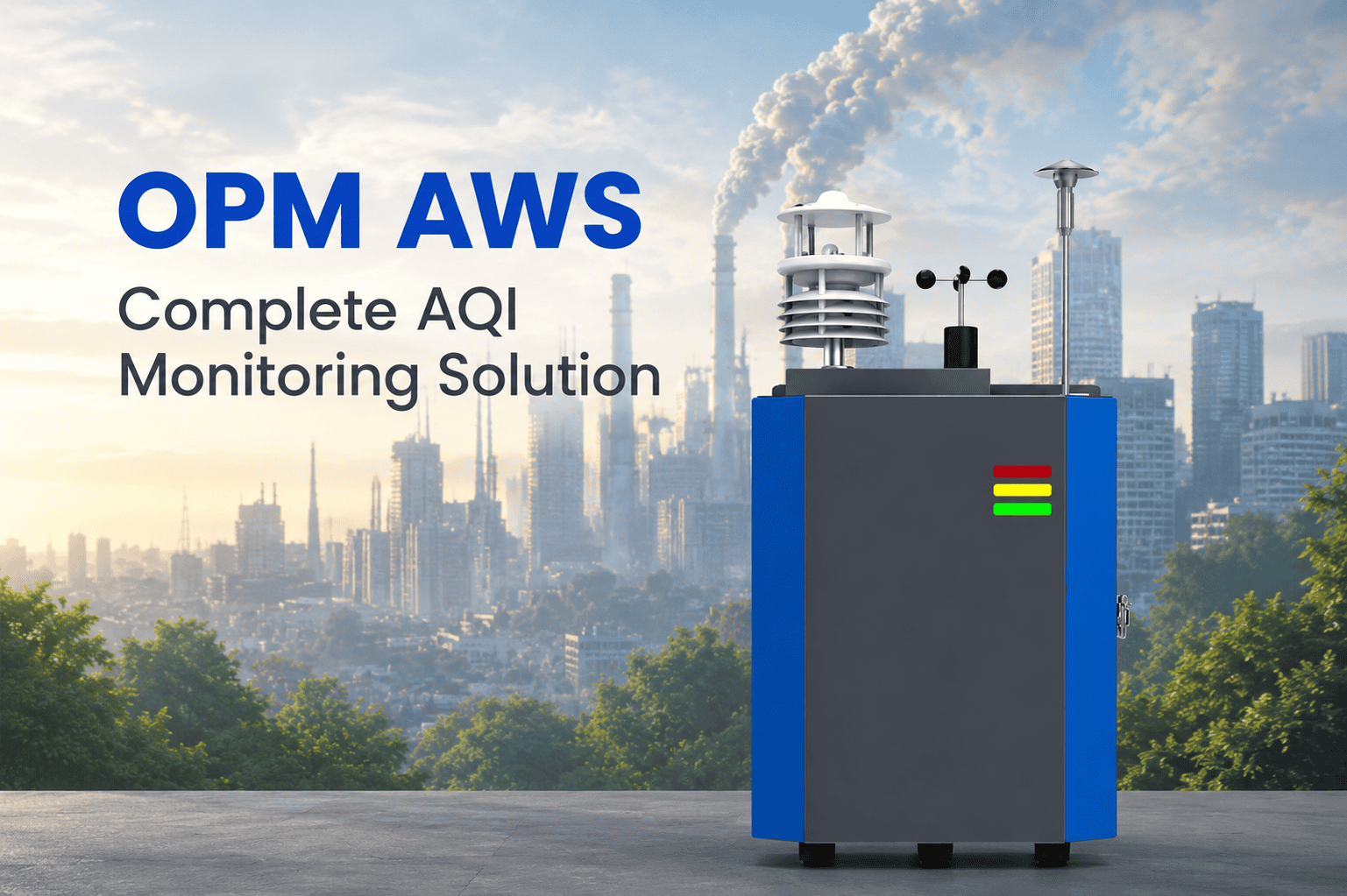 Automatic weather monitoring station AWS wind speed direction temperature humidity atmospheric pressure solar radiation rainfall IoT